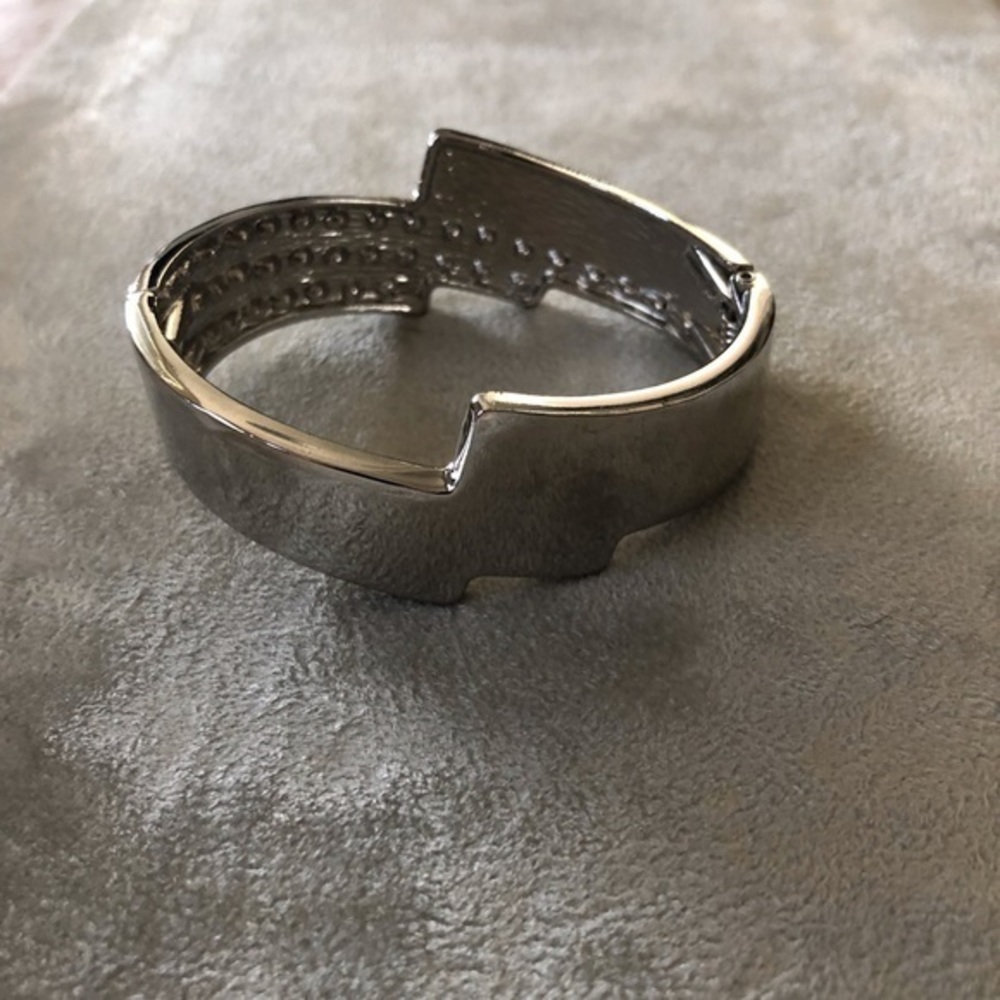 Charming Charlie Silver Tone Hinged Bracelet - Picture 6 of 9